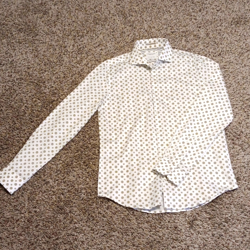 Denim & Flower Small Men's White Floral Western Button-Up Shirt